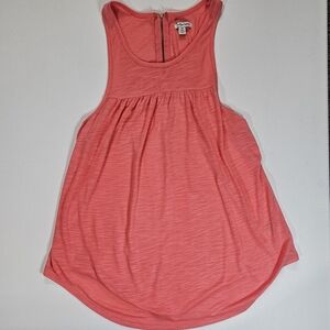 American Eagle Tank Top Womens Medium Coral Racerback Rear Zip Summer Activewear